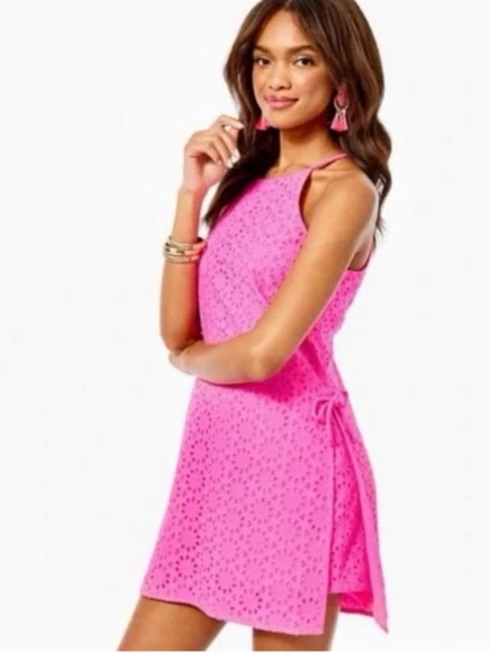 Lilly Pulitzer Hot Pink Eyelet Romper